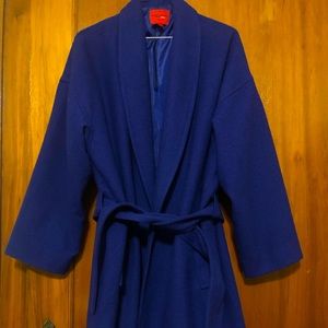 Narciso Rodriguez Cobalt Blue Wool Belted Overcoat